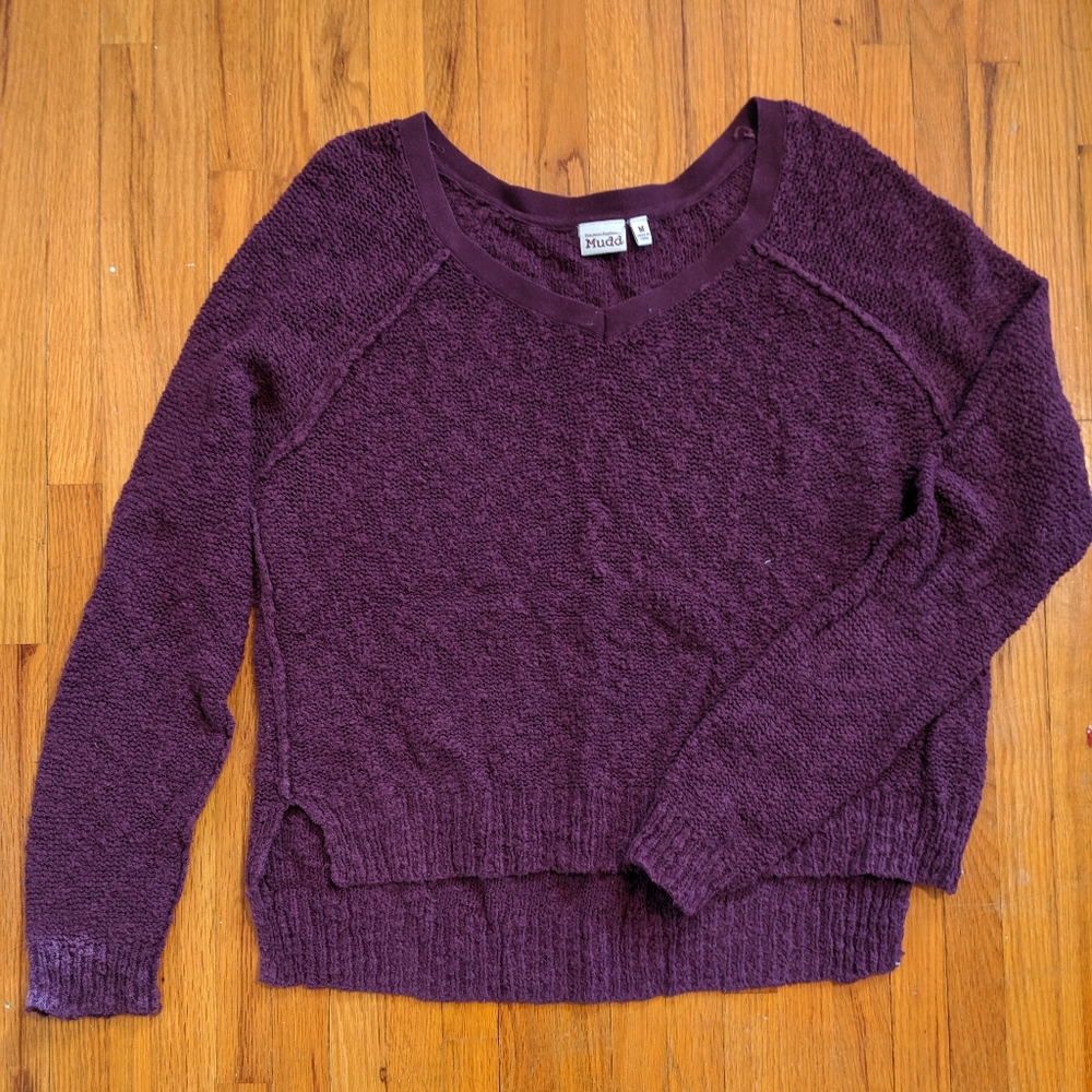 Plum Crop Sweater
